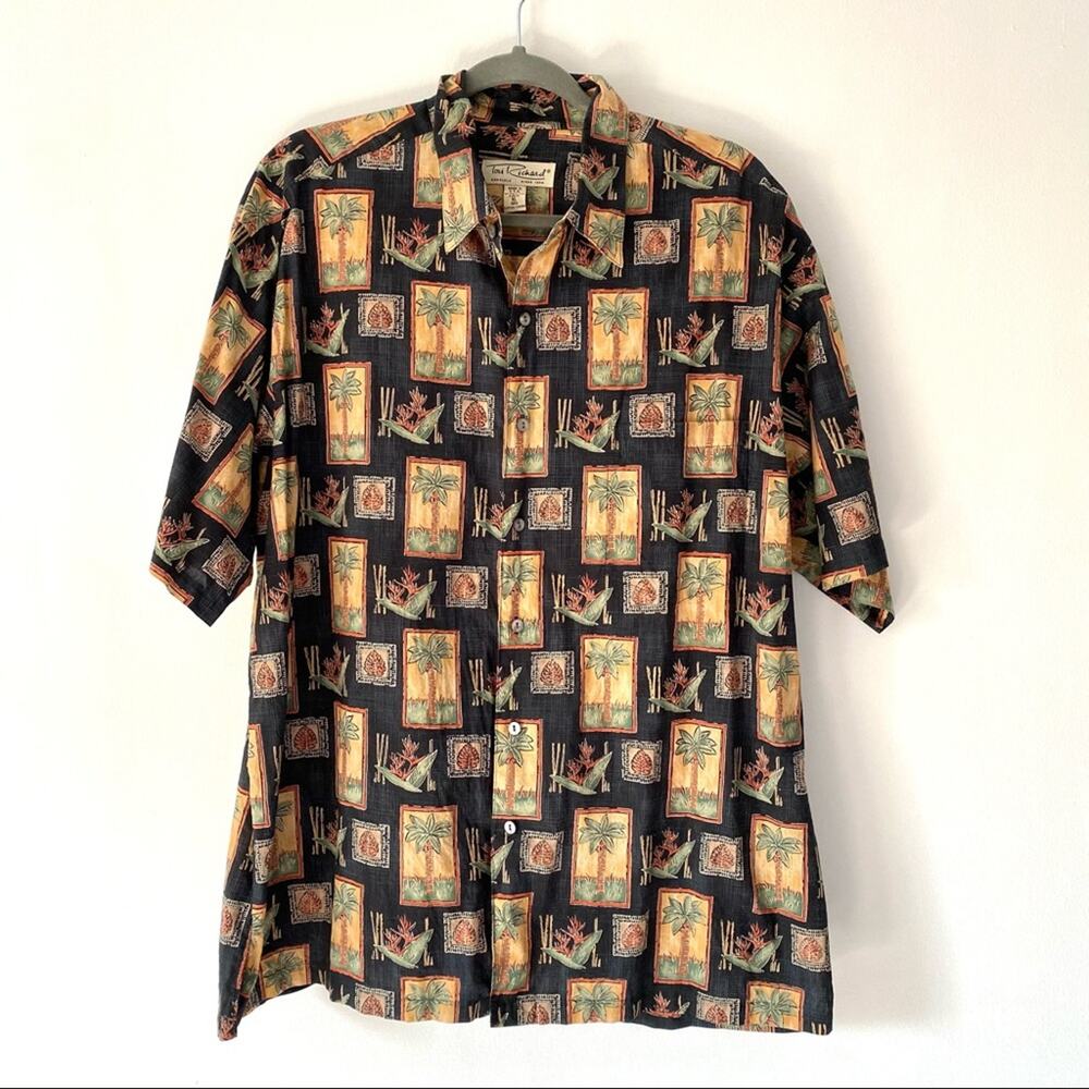Tori Richard Vintage Hawaiian Shirt Palm Tree XL